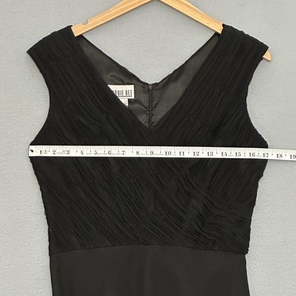 VTG Robbie Bee Womens Dress 6 Black Silk Satin Lined Chiffon Whimsigoth Fairy - Picture 8 of 15